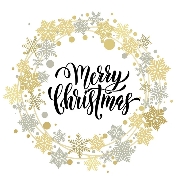 Buon Natale testo calligrafia, ornamenti — Vettoriale Stock
