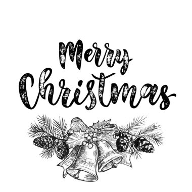 Neşeli Noel altın glitter çanları süsleme