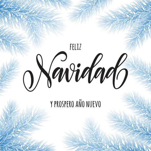 Feliz Navidad en español tarjeta de felicitación de Navidad, cartel — Vector de stock