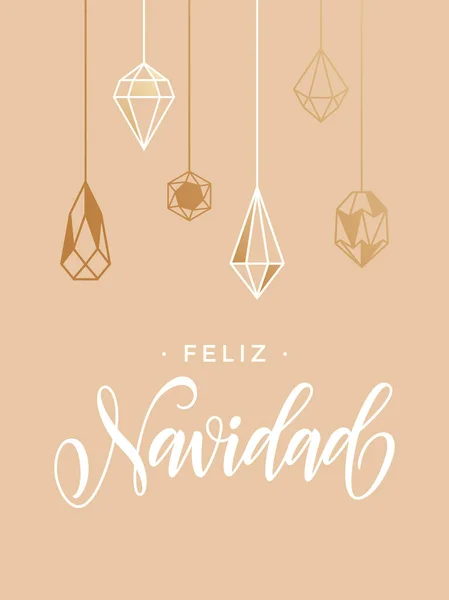 Tarjeta de felicitación Feliz Navidad Española — Vector de stock