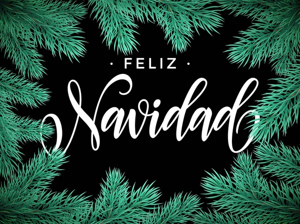 Feliz Navidad Іспанська Веселого Різдва текст Вітальна листівка — стоковий вектор