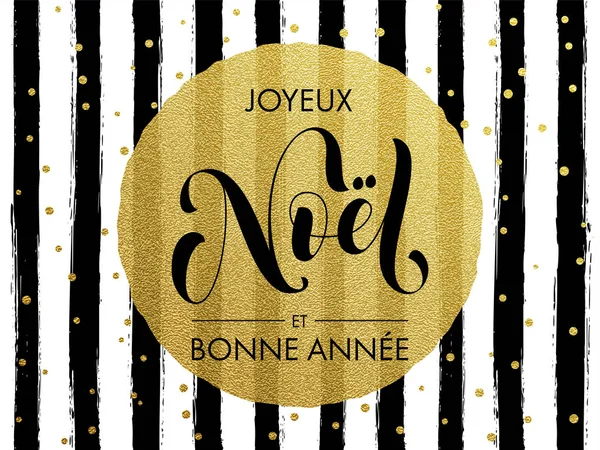 Bonne Anne, Joyeux Noel Natal Francês, cartão de saudação de Ano Novo — Vetor de Stock