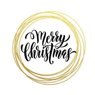 Neşeli Noel kartı tasarımı için altın Dekorasyon Süsleme