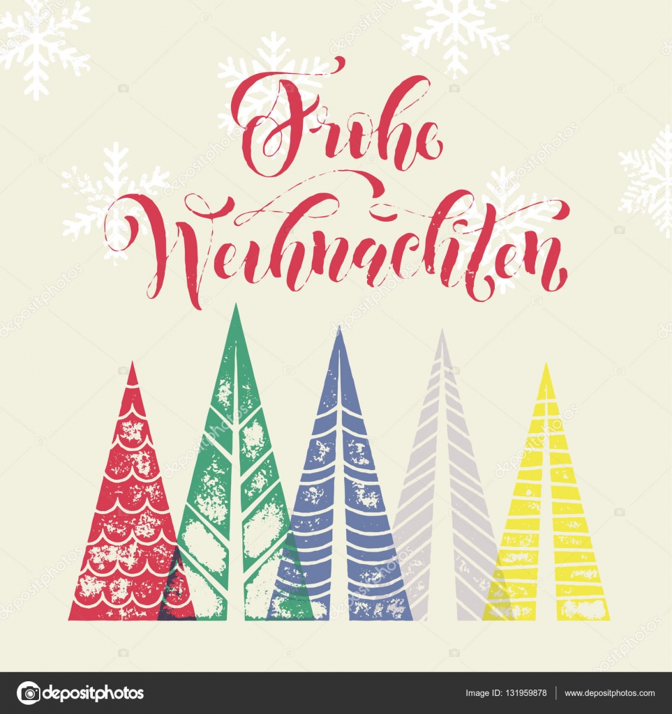 German Christmas holiday Frohe Weihnachten greeting card — Stock Vector