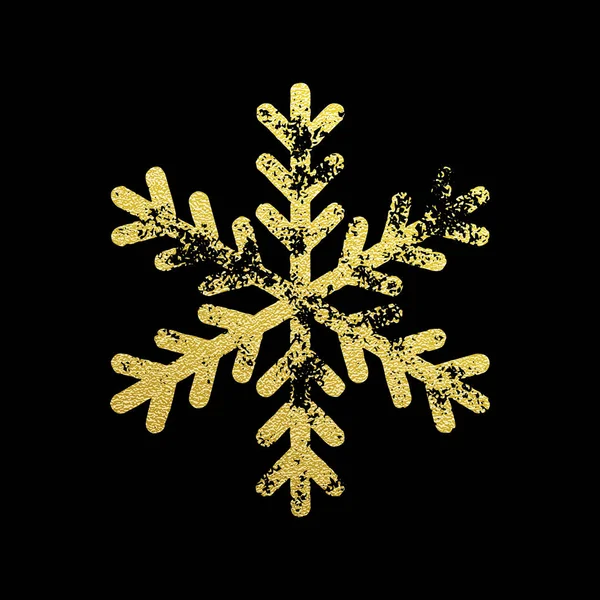 Χρυσό νιφάδα χιονιού διακοσμητική διακόσμηση για τα Χριστούγεννα — Διανυσματικό Αρχείο