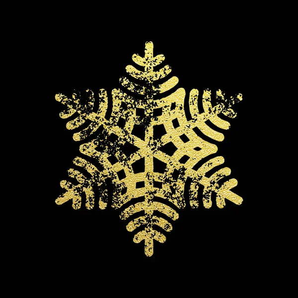 点缀闪闪发光的金色闪光纹理的雪花 — 图库矢量图片