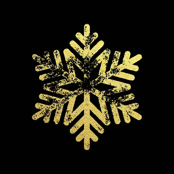 金闪闪发光的圣诞雪花的象征 — 图库矢量图片