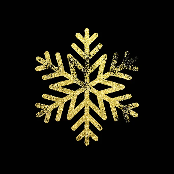 Νέο έτος διακοπές snowflake διακόσμηση με χρυσό glitter υφή — Διανυσματικό Αρχείο