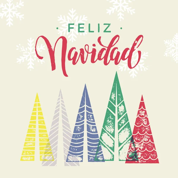 Fondo del bosque de invierno para España Tarjeta de felicitación de Navidad — Vector de stock