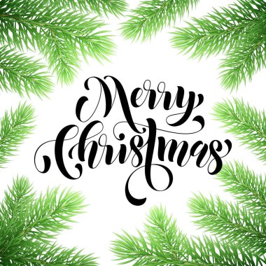 Noel ağacı dalları. Tebrik kartı