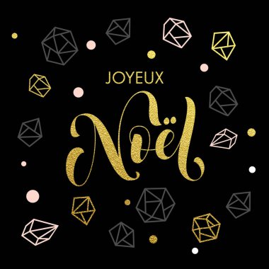 Fransa Joyeux Noel dekoratif vektör tebrik Noel