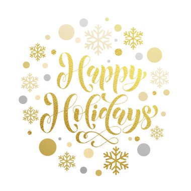 Süsleme desen arka plan Happy Holidays altın dekorasyon vektör metin