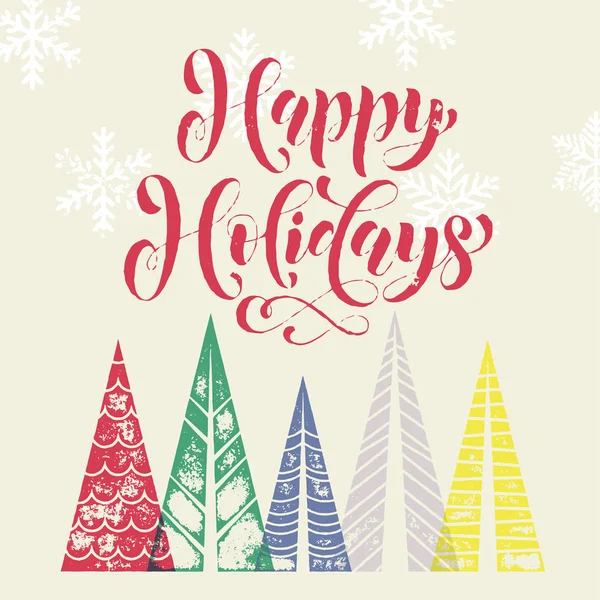 Happy Holidays Christmas tree decorative background for greeting card