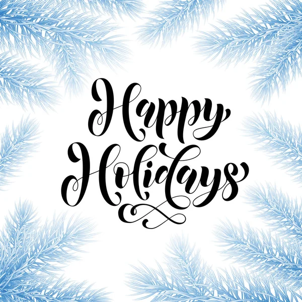 Té de nieve de invierno Happy Holidays tarjeta de felicitación, cartel — Vector de stock