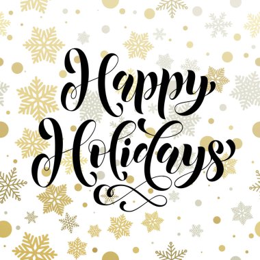 Süsleme desen arka plan Happy Holidays altın dekorasyon vektör metin
