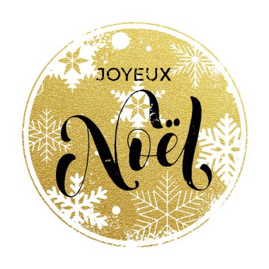 Fransa Joyeux Noel dekoratif vektör tebrik Noel