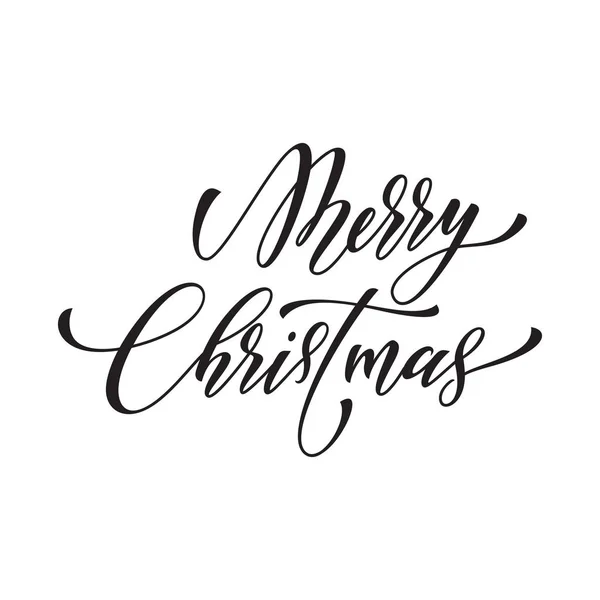Vacaciones de invierno caligrafía festiva saludo Feliz Navidad — Vector de stock