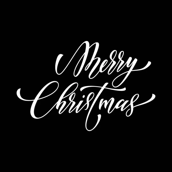 Feliz Navidad decorativa caligrafía festiva texto saludo — Vector de stock