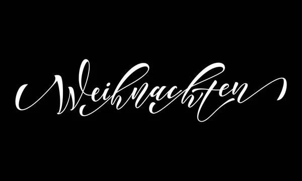 Deutsch frohe Weihnachten frohe Weihnachten Kalligraphie Text Gruß — Stockvektor