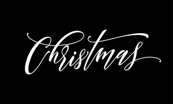 Texto de caligrafía festiva saludo Feliz Navidad — Vector de stock
