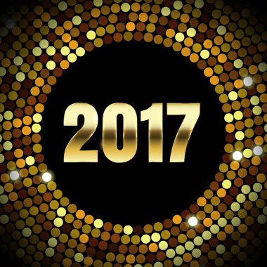 Altın glitter konfeti desen için yeni yıl tebrik kartı