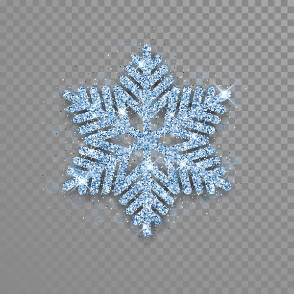 Décoration flocon de neige avec texture or paillettes — Image vectorielle