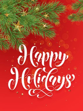 Hat yazı ve süslemeleri ile kış tatil tebrik kartı