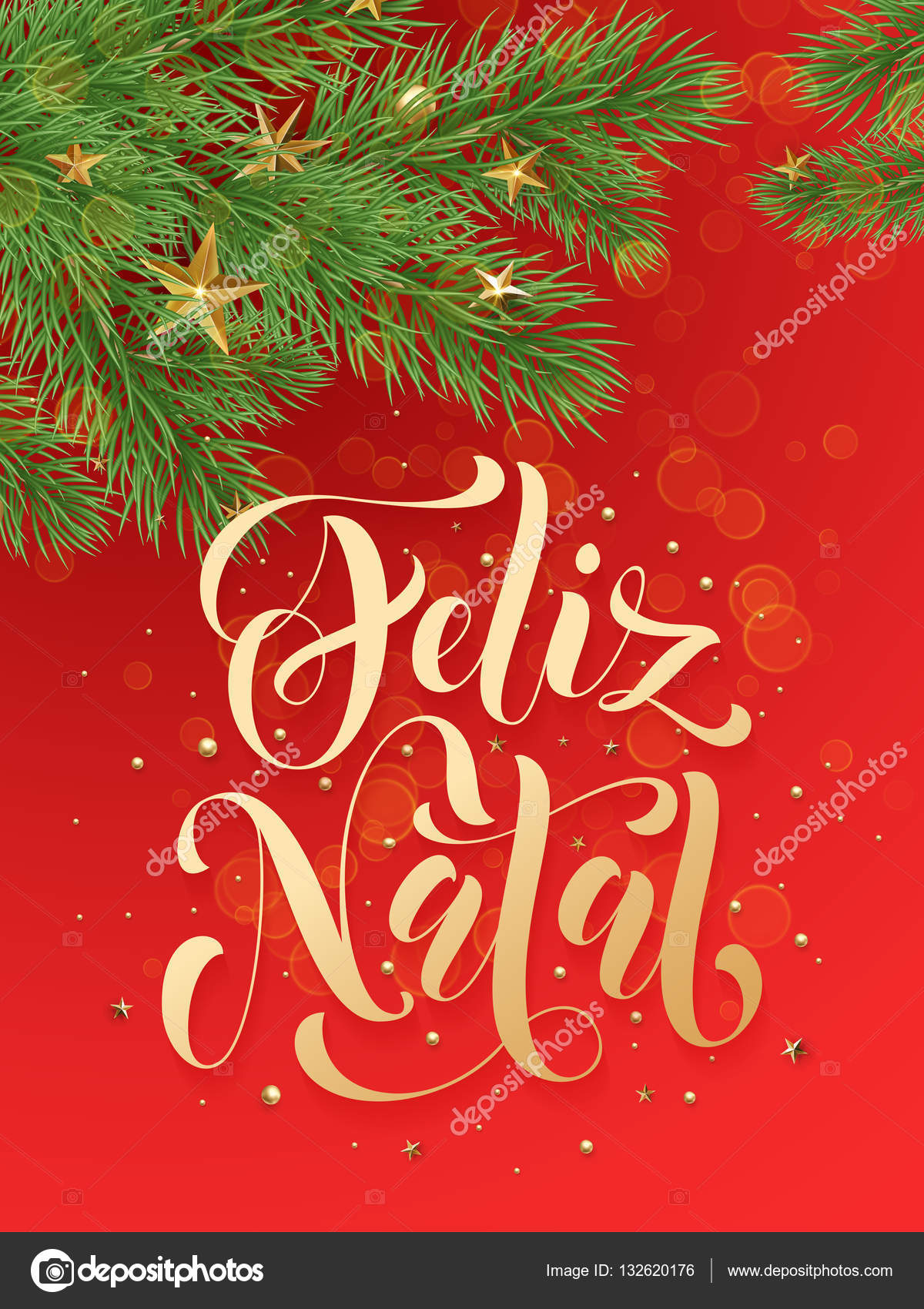 Portuguese Merry Christmas Feliz Natal greeting card decoration red Portuguese Merry Christmas
