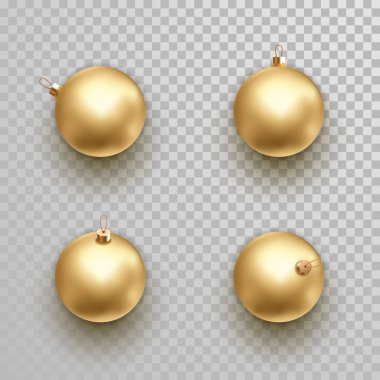 Altın Noel top süsleme süsler izole vektör
