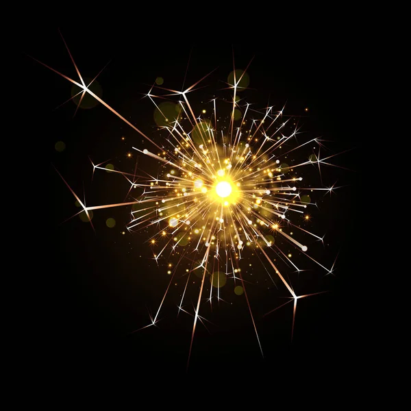 Explosión de fuegos artificiales mágicos vectoriales de sparkler — Vector de stock