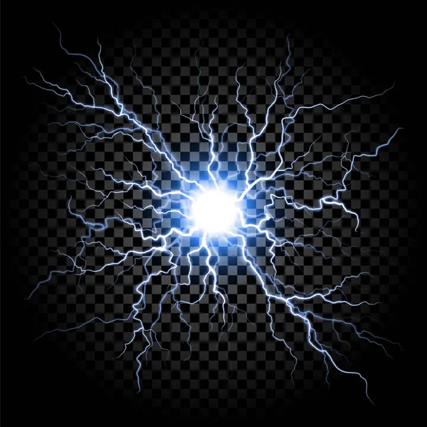 Lightning flash light thunder on transparent background