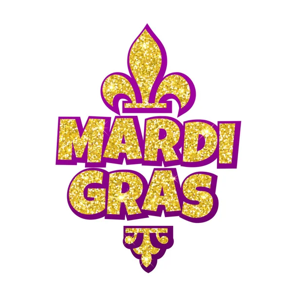 Mardi Gras Fleur de Lis belettering voor maskerade carnaval — Stockvector