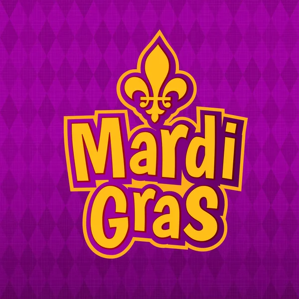 Mardi Gras poster lettering, Fleur de Lis for masquerade carnival — Stockvector