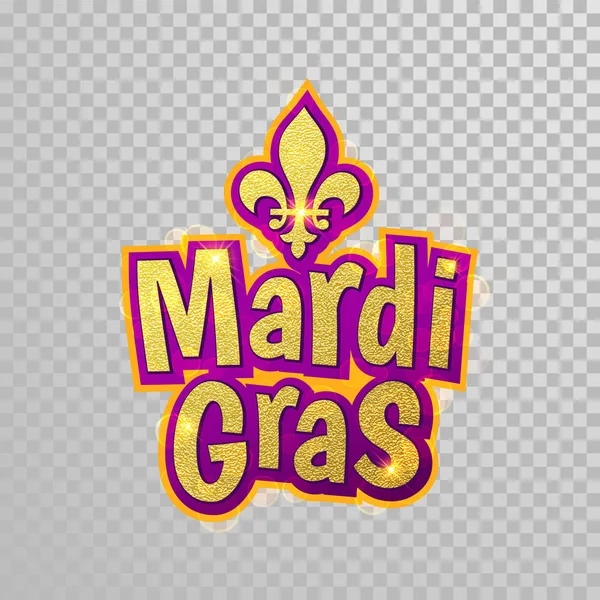 Mardi Gras Fleur de Lis belettering voor maskerade carnaval — Stockvector