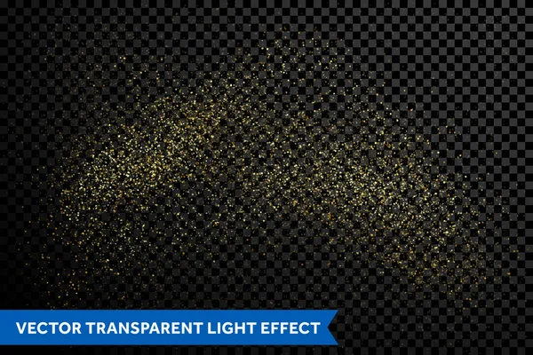 Vector particles golden dust, shimmering glitter texture — Stock Vector