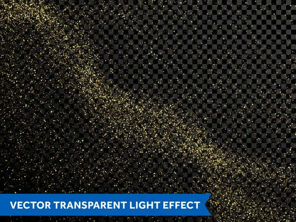 Brilhante pulverização de pó de ouro, partículas douradas de brilho de confete , —  Vetores de Stock
