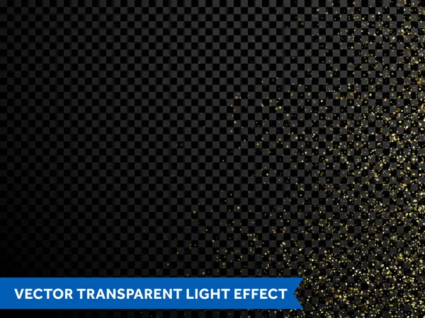 Partículas de polvo dorado brillan, mágica textura brillante brillo — Vector de stock