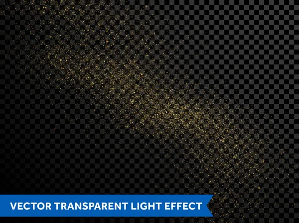 Brillo de oro abstracto estrella de oro polvo rastro partículas brillantes — Vector de stock