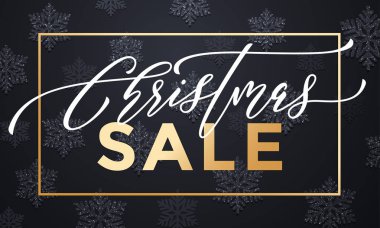 Kar taneleri ile Noel satışı büyük başlığı altın şöhret desen