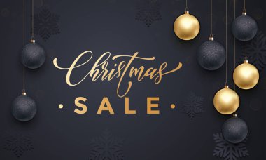 Snowflakes desen altın top süsleme ile Noel satışı büyük başlığı