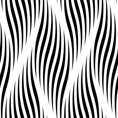 Vector seamless pattern of linear wavy braids and curve lines clipart