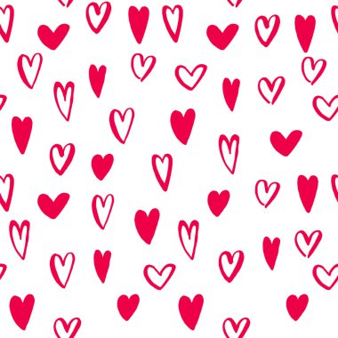 Sevgililer günü vektör sanat simgeler kalpler Dikişsiz desen