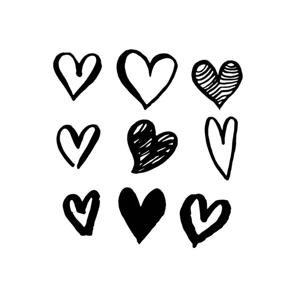 Modèle de coeur pour Saint Valentin croquis vectoriel — Image vectorielle
