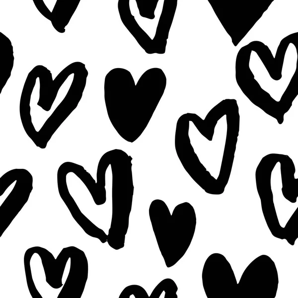 Saint Valentine hearts seamless pattern vector sketch — Stock Vector