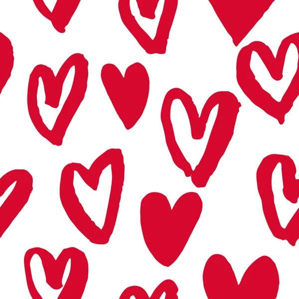 Cœurs motif icônes rouges pour l'art Saint-Valentin — Image vectorielle