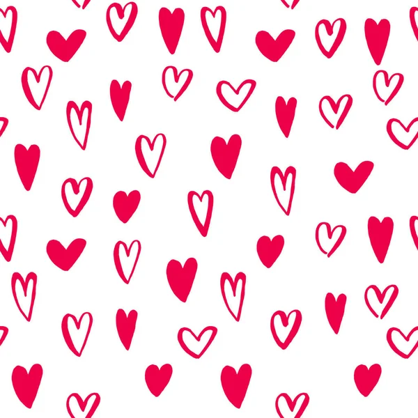 Herzen nahtlose Muster Valentinstag Vektor Kunst Ikonen — Stockvektor