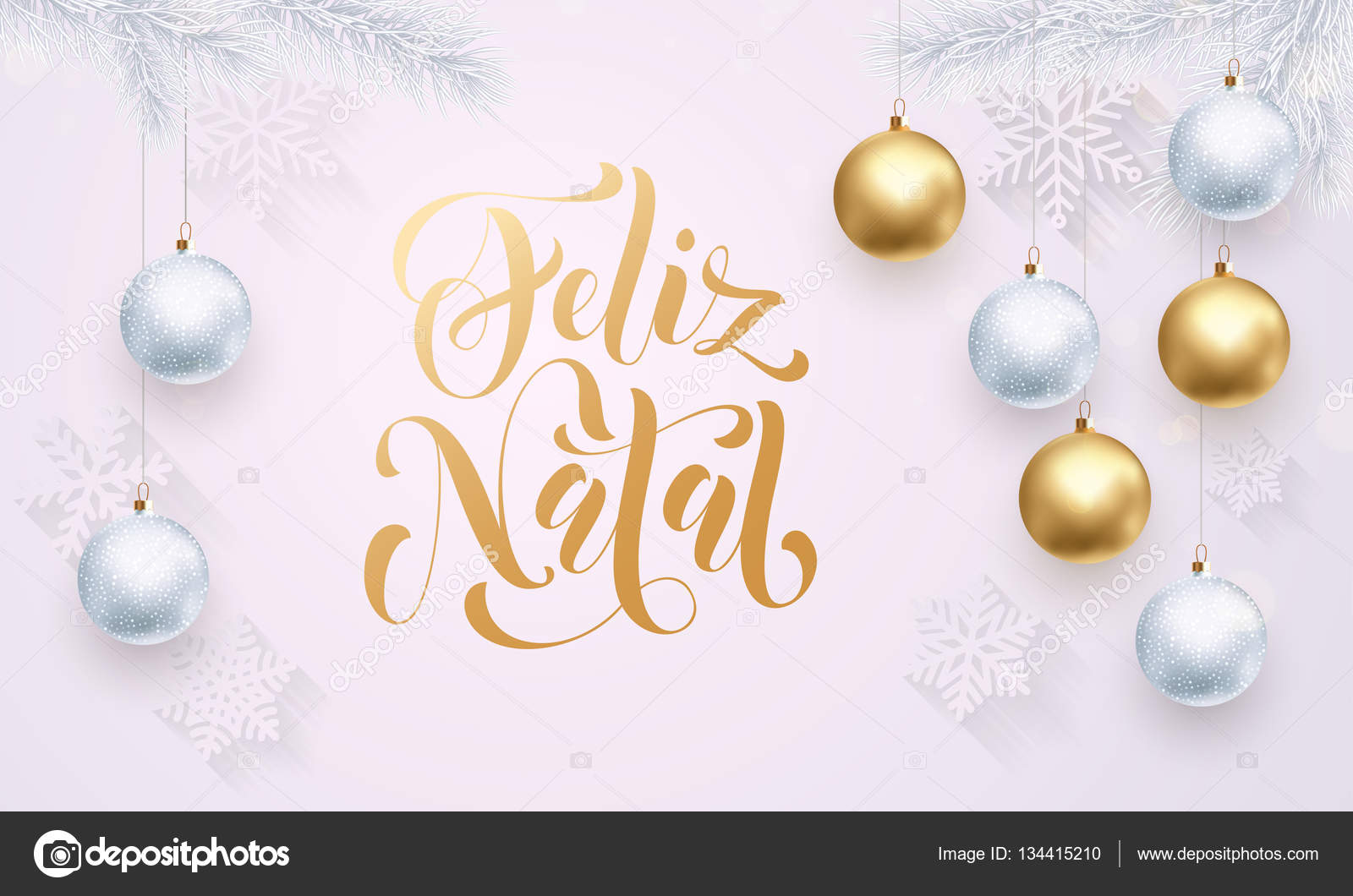 Portugais Joyeux Noel Feliz Natal Decoration Boule D Or Salutation Blanche Image Vectorielle Par Ronedale C Illustration Portugais Joyeux Noel Feliz Natal Decoration Boule D Or Salutation Blanche Image Vectorielle Par Ronedale C Illustration