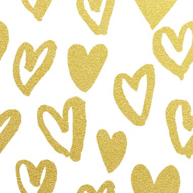 Altın kalpler glitter Sevgililer günü beyaz arka plan desen