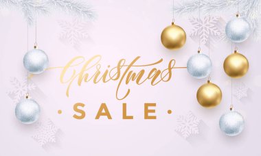 Noel satış kar taneleri beyaz desen altın topları süslemeleri ile