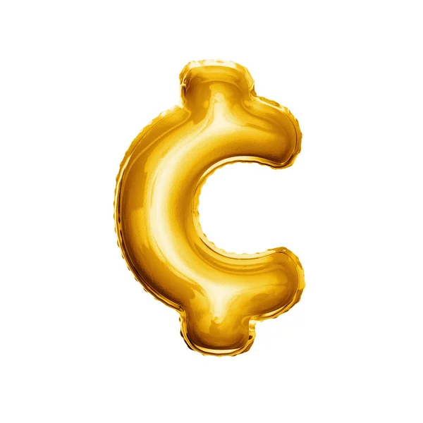 Balão Euro cent moeda símbolo 3D folha dourada realista — Fotografia de Stock